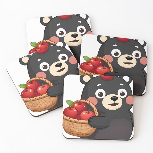 Item preview, Black Bear Cub with Apple Basket designed and sold by pumsquare.