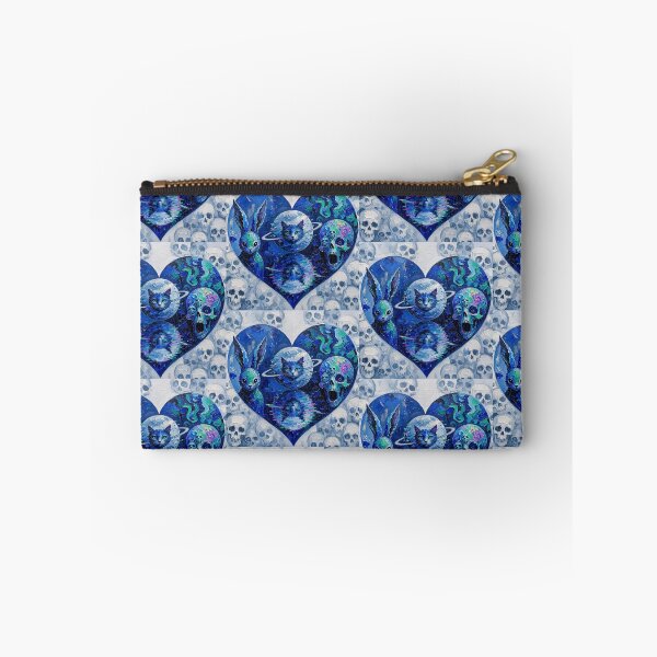Item preview, Cosmic Cat Planet Bunny Skull Blue Impasto Heart designed and sold by LujziWorld.