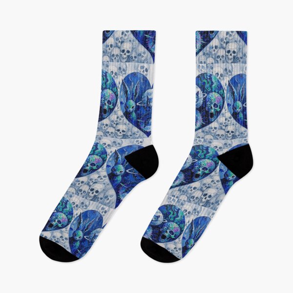 Item preview, Cosmic Cat Planet Bunny Skull Blue Impasto Heart designed and sold by LujziWorld.