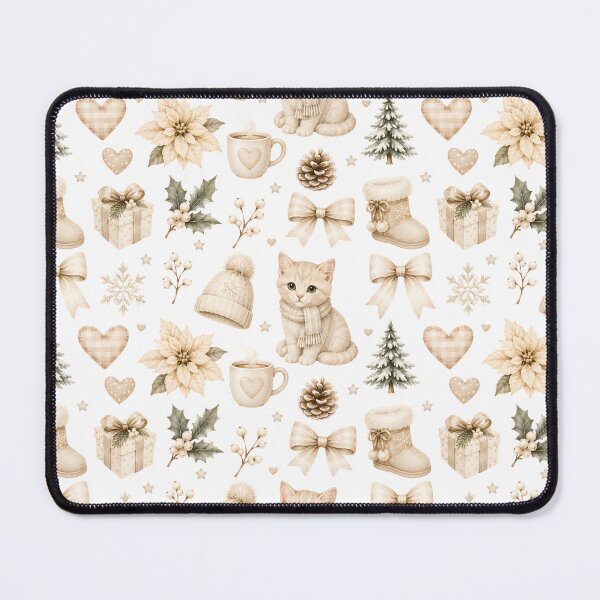Item preview, Cozy Cream Christmas Cat Winter Cottagecore designed and sold by madtoyman.