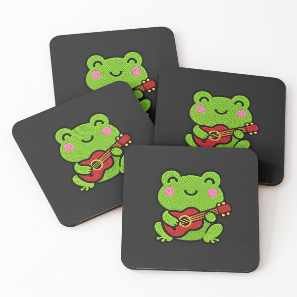 Item preview, Cute Frog Playing Red Guitar Kawaii Embroidery Patch designed and sold by ColorSplash123.