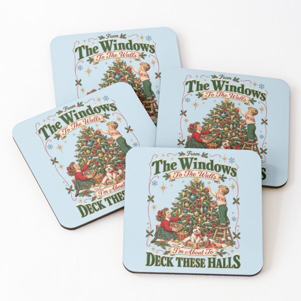 Item preview, Deck These Halls for Retro Christmas Lovers designed and sold by POD DYNASTY | Original Print On Demand T-Shirt Graphics.