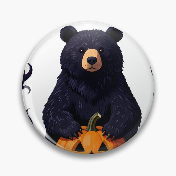 Item preview, Black Bear with Small Pumpkin designed and sold by IllumeInk.
