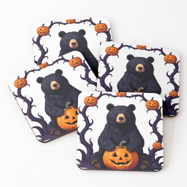 Item preview, Black Bear with Small Pumpkin designed and sold by IllumeInk.