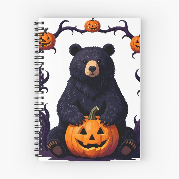 Item preview, Black Bear with Small Pumpkin designed and sold by IllumeInk.