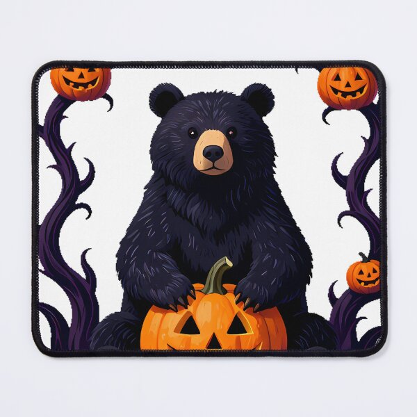 Item preview, Black Bear with Small Pumpkin designed and sold by IllumeInk.