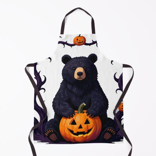 Item preview, Black Bear with Small Pumpkin designed and sold by IllumeInk.