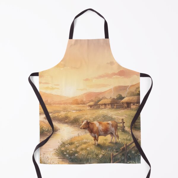 Item preview, The Spotted Ox at Sunset: Nostalgic Korean Countryside Aesthetic designed and sold by SOOstudio73.