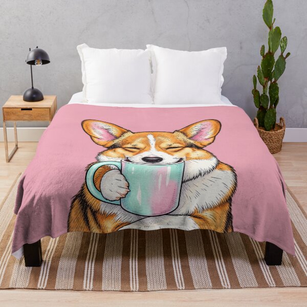 Item preview, Sleepy Corgi Drinking Coffee designed and sold by Hari Arts.