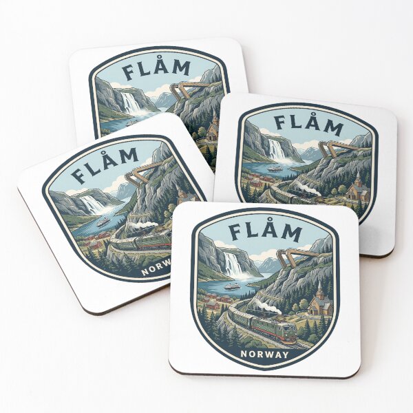 Item preview, Flåm Norway Travel Badge Vintage Fjord designed and sold by k3rstman1.