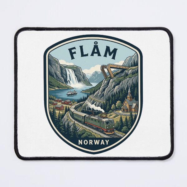 Item preview, Flåm Norway Travel Badge Vintage Fjord designed and sold by k3rstman1.