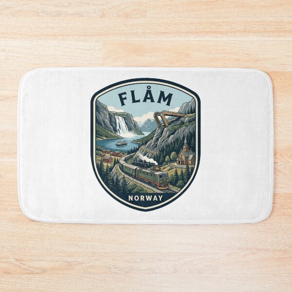 Item preview, Flåm Norway Travel Badge Vintage Fjord designed and sold by k3rstman1.