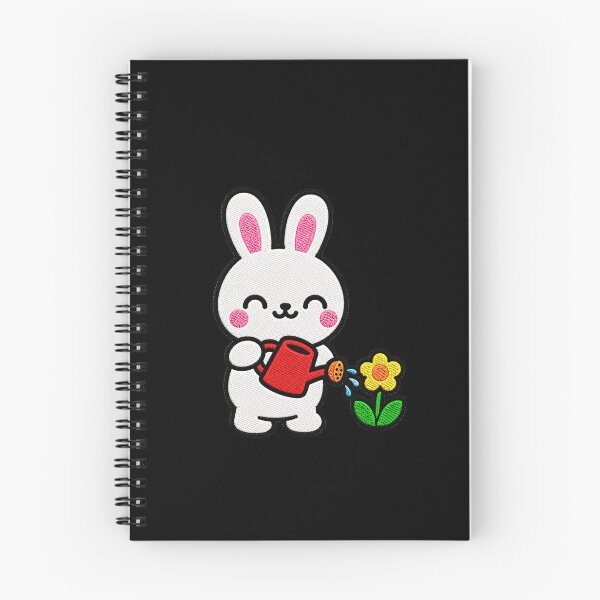 Item preview, Cute Bunny Watering Flower Kawaii Embroidery Patch designed and sold by ColorSplash123.