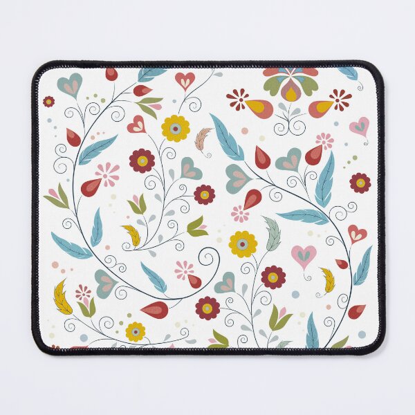 Item preview, Delicate Folk Flowers, Hearts, Leaves, Feathers designed and sold by CattDesigns.