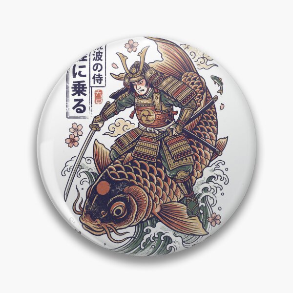 Item preview, Japanese Samurai Riding Giant Koi Fish Illustration designed and sold by mackartist.