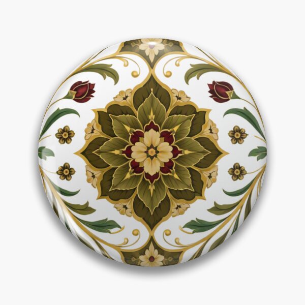 Item preview, Ornate Floral Arabesque – Vintage Gold & Green Decorative Pattern designed and sold by Psycho-Crazy.