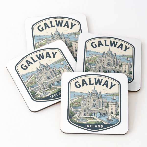 Item preview, Ilustración de una insignia de viaje antigua de Galway, Irlanda. designed and sold by k3rstman1.