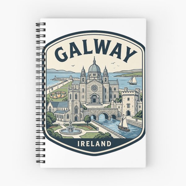 Item preview, Vintage Galway Ireland Travel Badge Illustration designed and sold by k3rstman1.