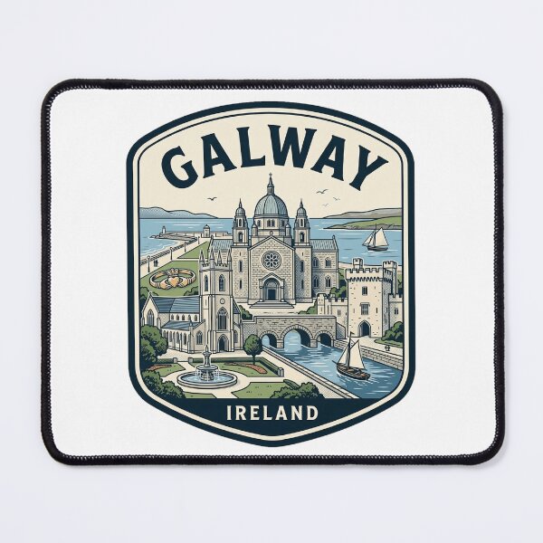 Item preview, Vintage Galway Ireland Travel Badge Illustration designed and sold by k3rstman1.