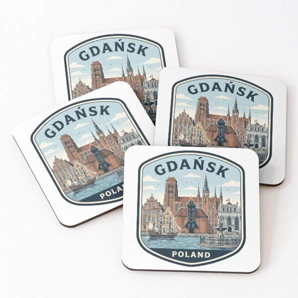 Item preview, Ilustración de una insignia de viaje antigua de Gdansk, Polonia. designed and sold by k3rstman1.