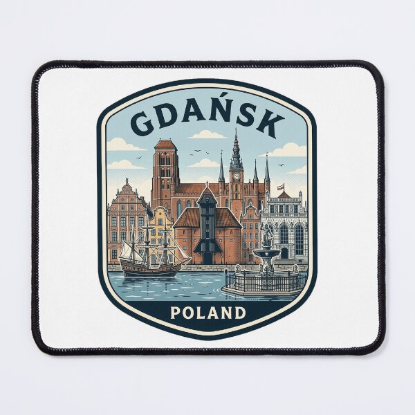 Item preview, Gdansk Poland Vintage Travel Badge Illustration designed and sold by k3rstman1.