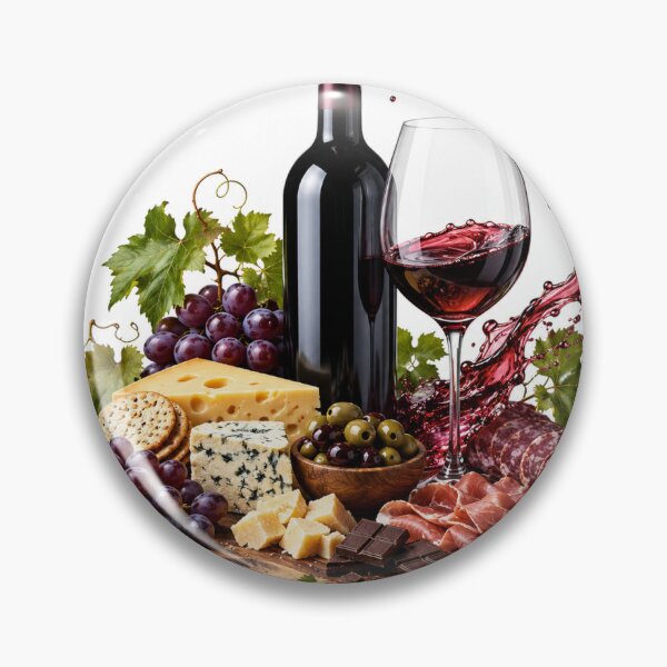 Item preview, Red Wine, Cheese & Grapes Food Lover Design designed and sold by madihaali0064.