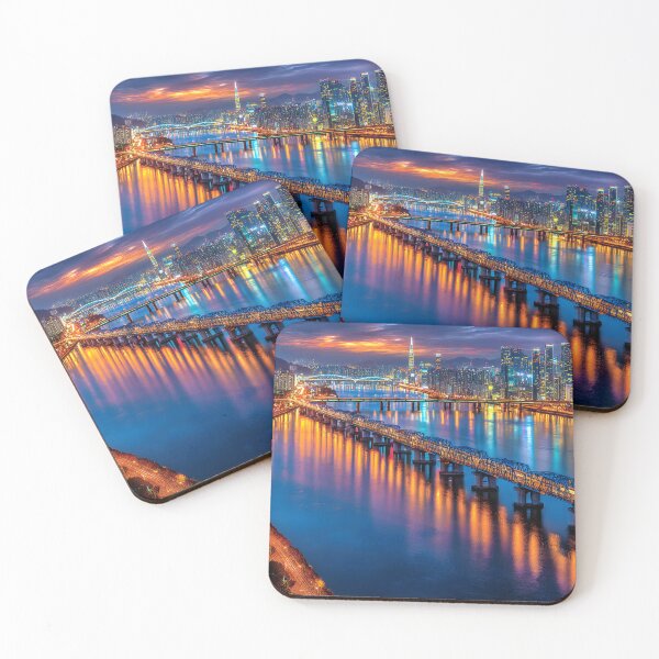 Item preview, Stunning Night View of Seoul Over the Han River designed and sold by Artessie.