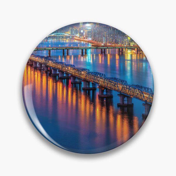 Item preview, Stunning Night View of Seoul Over the Han River designed and sold by Artessie.