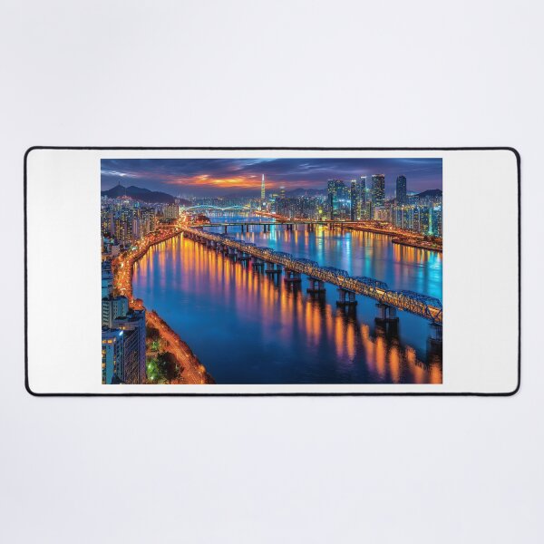 Item preview, Stunning Night View of Seoul Over the Han River designed and sold by Artessie.
