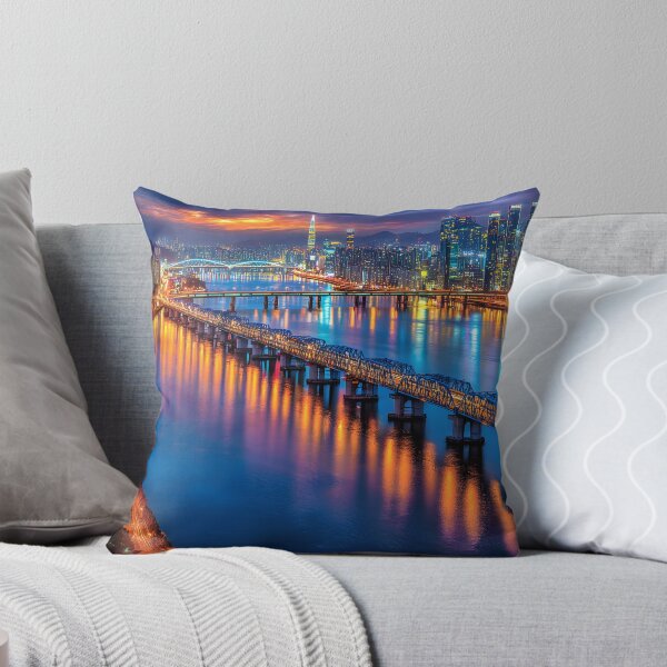 Item preview, Stunning Night View of Seoul Over the Han River designed and sold by Artessie.