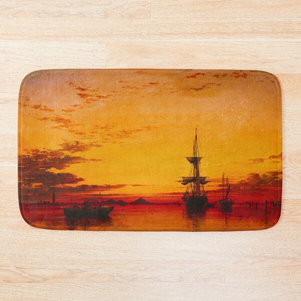 Item preview, Edward William Cooke, R.A. Sunset on the Laguna of Venice 1864 nautical maritime red sunset seascape painting designed and sold by Jéanpaul  Ferro.