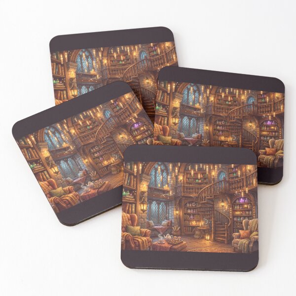 Item preview, Ancient Wizard Library | Magical Spell Book Fantasy Wall Art designed and sold by SebastianSpace.