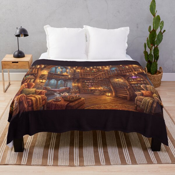 Item preview, Ancient Wizard Library | Magical Spell Book Fantasy Wall Art designed and sold by SebastianSpace.