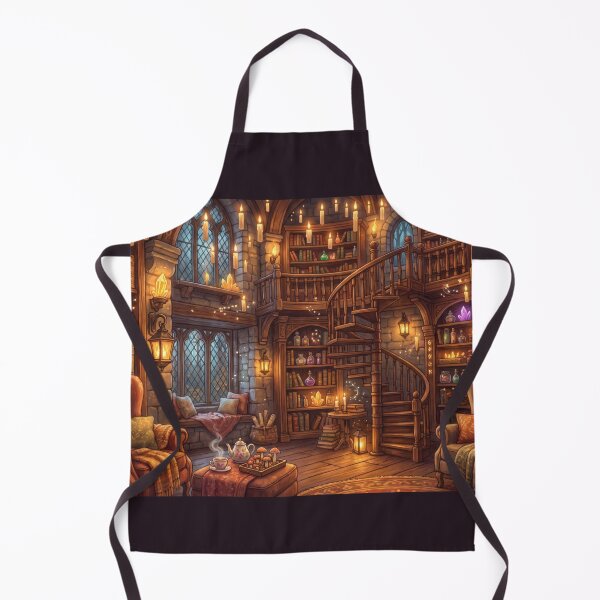 Item preview, Ancient Wizard Library | Magical Spell Book Fantasy Wall Art designed and sold by SebastianSpace.