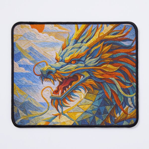 Item preview, A Cubist Painting of a Dragon – Legendary Mythical Creature designed and sold by GalleryKauffeld.