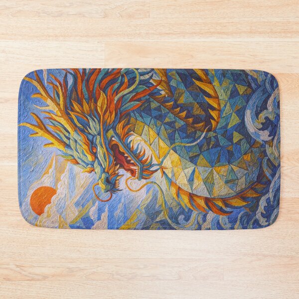 Item preview, A Cubist Painting of a Dragon – Legendary Mythical Creature designed and sold by GalleryKauffeld.