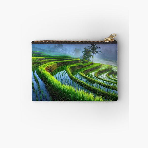Item preview, Lush Green Terraced Rice Fields in Early Morning Mist designed and sold by Artessie.