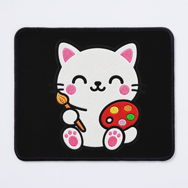 Item preview, Cute Cat Painting Kawaii Embroidery Patch designed and sold by ColorSplash123.
