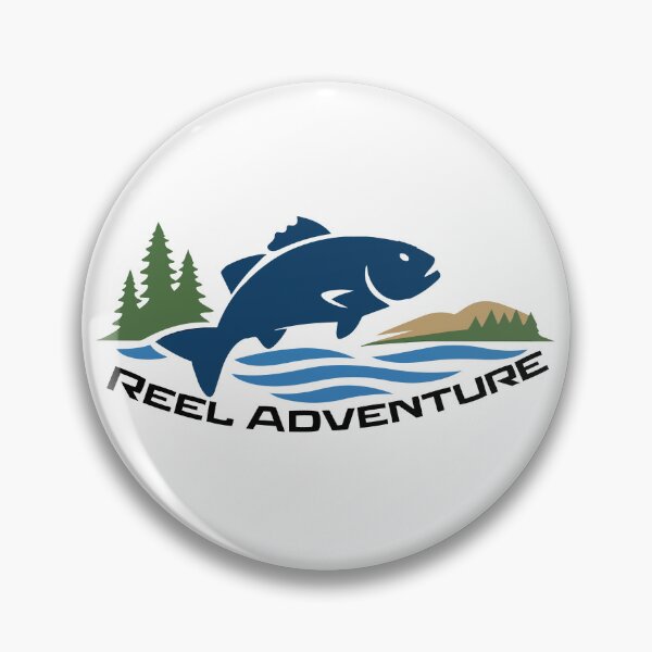Item preview, Fly fishing illustration, logo style, text "Reel Adventure", fishing. designed and sold by Art-Horizon.