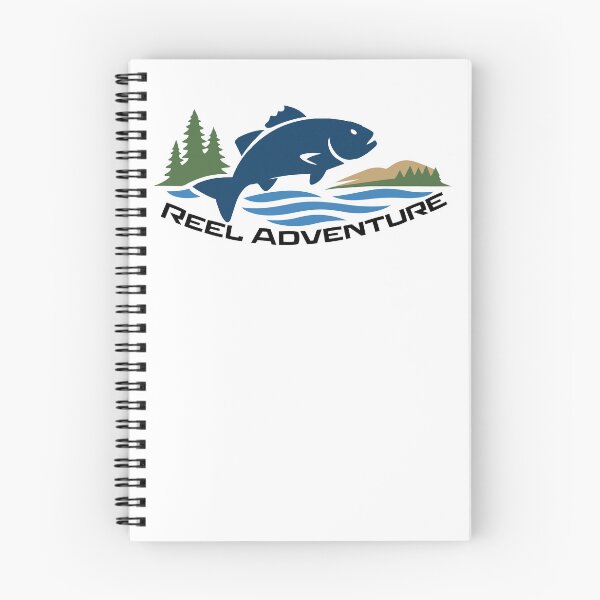 Item preview, Fly fishing illustration, logo style, text "Reel Adventure", fishing. designed and sold by Art-Horizon.