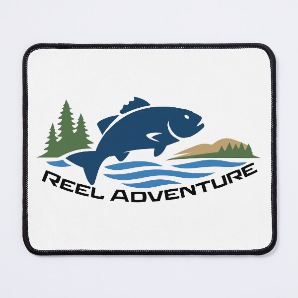 Item preview, Fly fishing illustration, logo style, text "Reel Adventure", fishing. designed and sold by Art-Horizon.