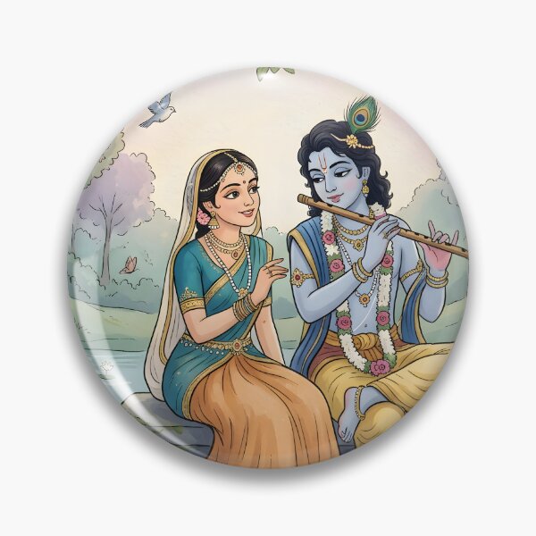 Item preview, Radha Krishna in Vrindavan designed and sold by hutofdesigns.