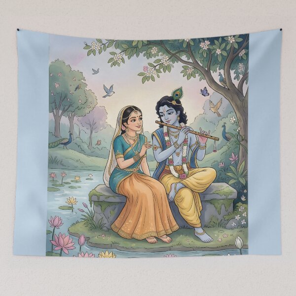 Item preview, Radha Krishna in Vrindavan designed and sold by hutofdesigns.