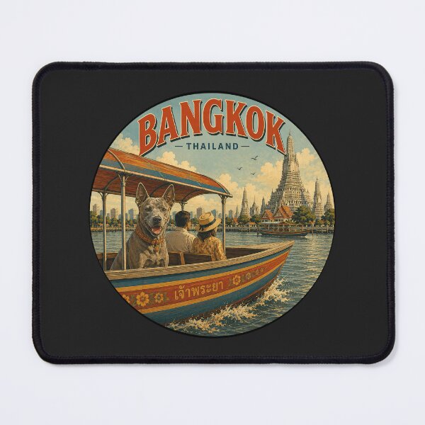 Item preview, Bangkok Thailand Thai Ridgeback Vintage Travel Poster designed and sold by FireWildChild.