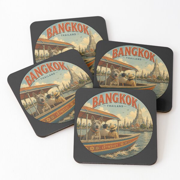Item preview, Bangkok Thailand Thai Ridgeback Vintage Travel Poster designed and sold by FireWildChild.