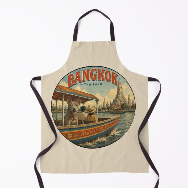 Item preview, Bangkok Thailand Thai Ridgeback Vintage Travel Poster designed and sold by FireWildChild.