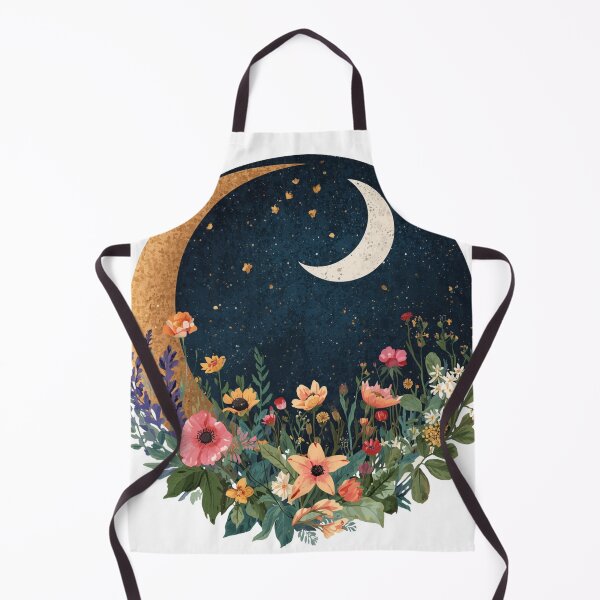 Item preview, Crescent Moon & Wildflowers designed and sold by catcurio.
