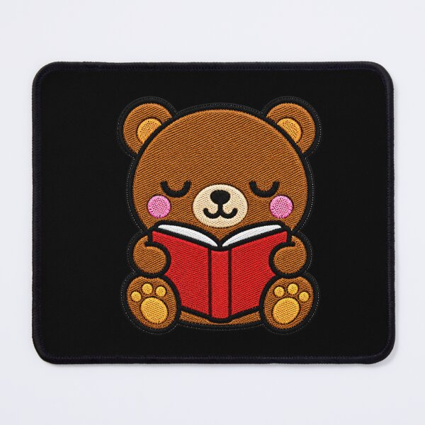 Item preview, Cute Bear Reading Red Book Kawaii Embroidery Patch designed and sold by ColorSplash123.