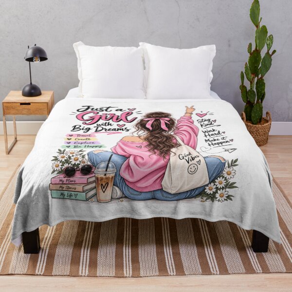 Item preview, Just a Girl with Big Dreams – Cute Pink Girly Inspirational Design designed and sold by DreamcraftLK.