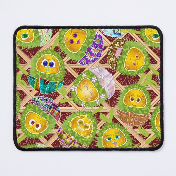 Item preview, Golden Durian in Bamboo Basket Pattern - Cute Thai Fruit Kawaii Art designed and sold by Vector Loom Studio 9.